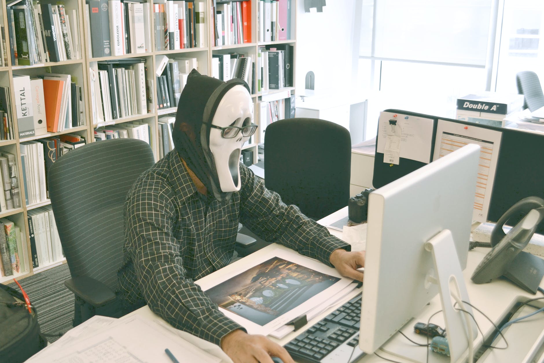 anonymous person using a computer for possible online attack