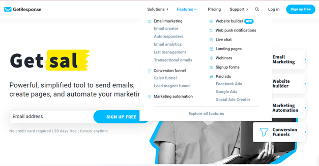 getresponse home page
