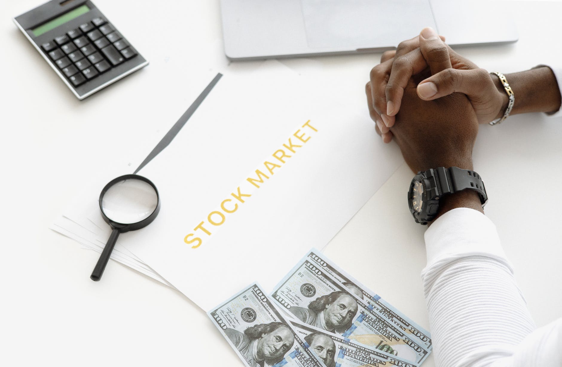 stock market written on white paper